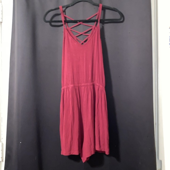American Eagle Outfitters 🦅 Cage Front Sleeveless Romper in Claret size M Short - Picture 6 of 14